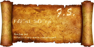 Füsi Sára névjegykártya